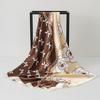 Printed Flower Square Scarf Women Silk Imitation Satin Wraps Line Foulard Headband Designers Bandana Hair Wrap 90*90Cm