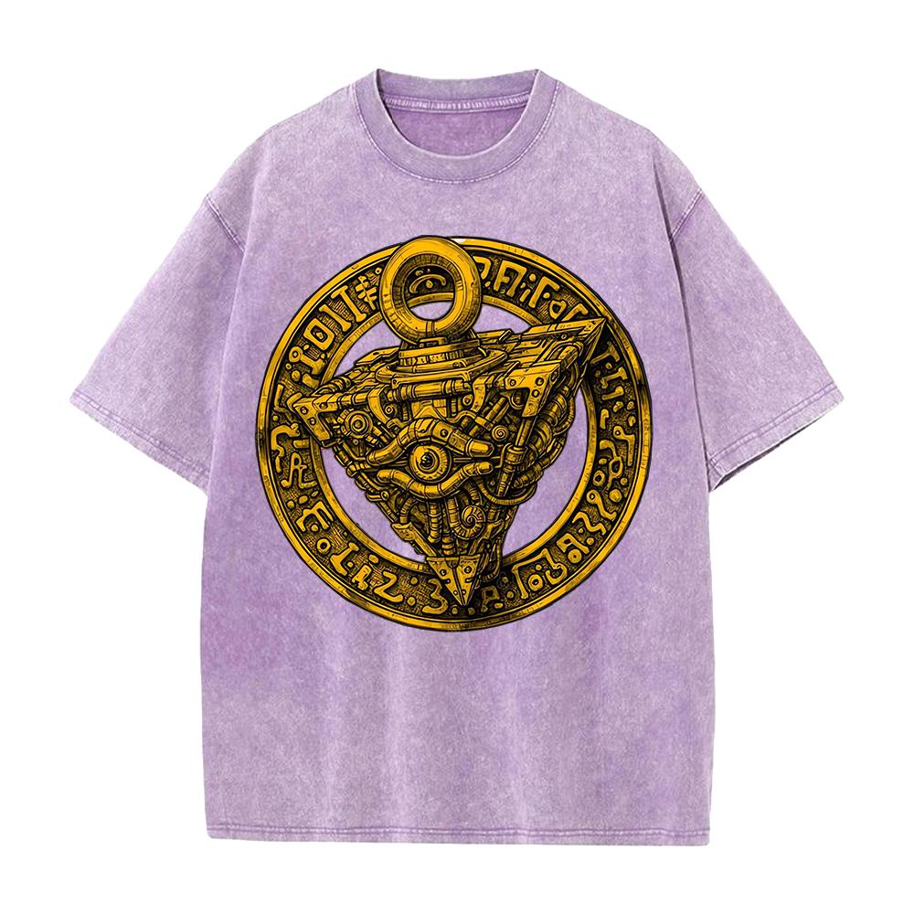 Graphic T-shirt Anime Washed Oversized T Shirt Men's Clothing Summer Pure Cotton Tees Tops