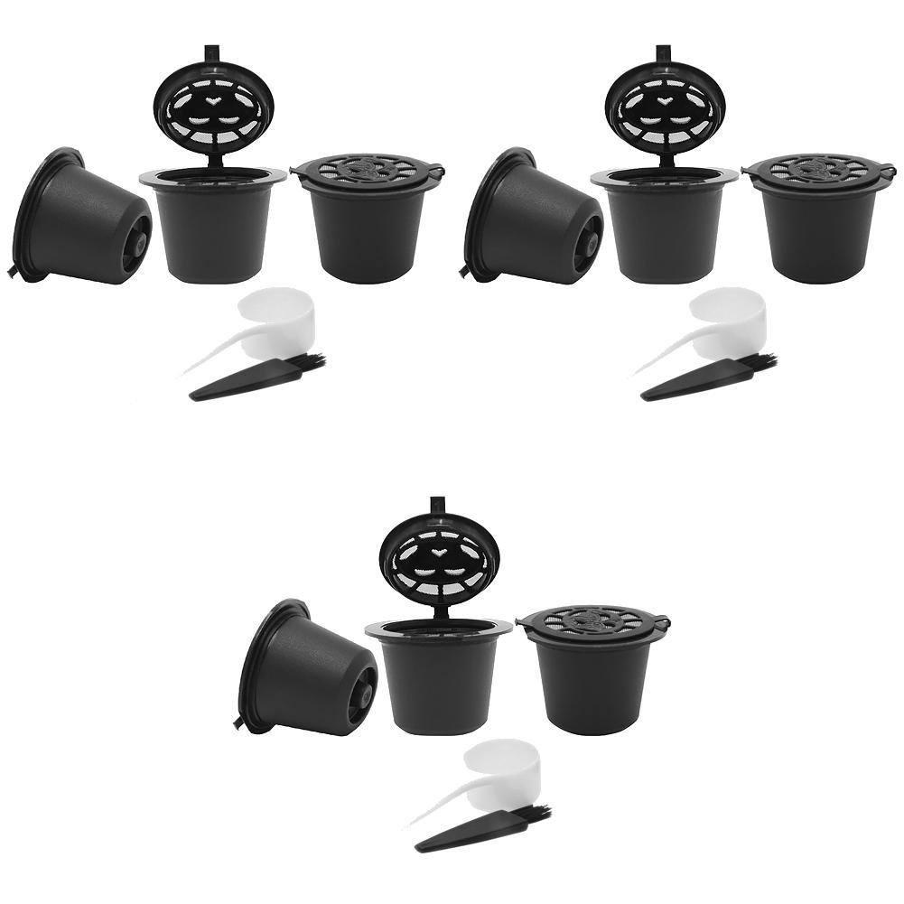 15-3PCS Refillable Capsules Filters for Nespresso Coffee Machine With Spoon Brush Reusable Coffee Filter Pods Coffee Tools