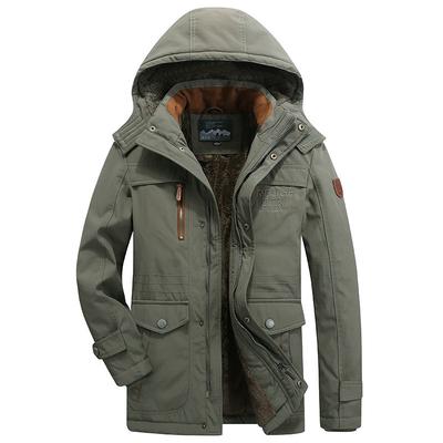 Men 'S Mid -Length Winter Jacket Plus Velvet Cotton Winter Men 'S Jacket
