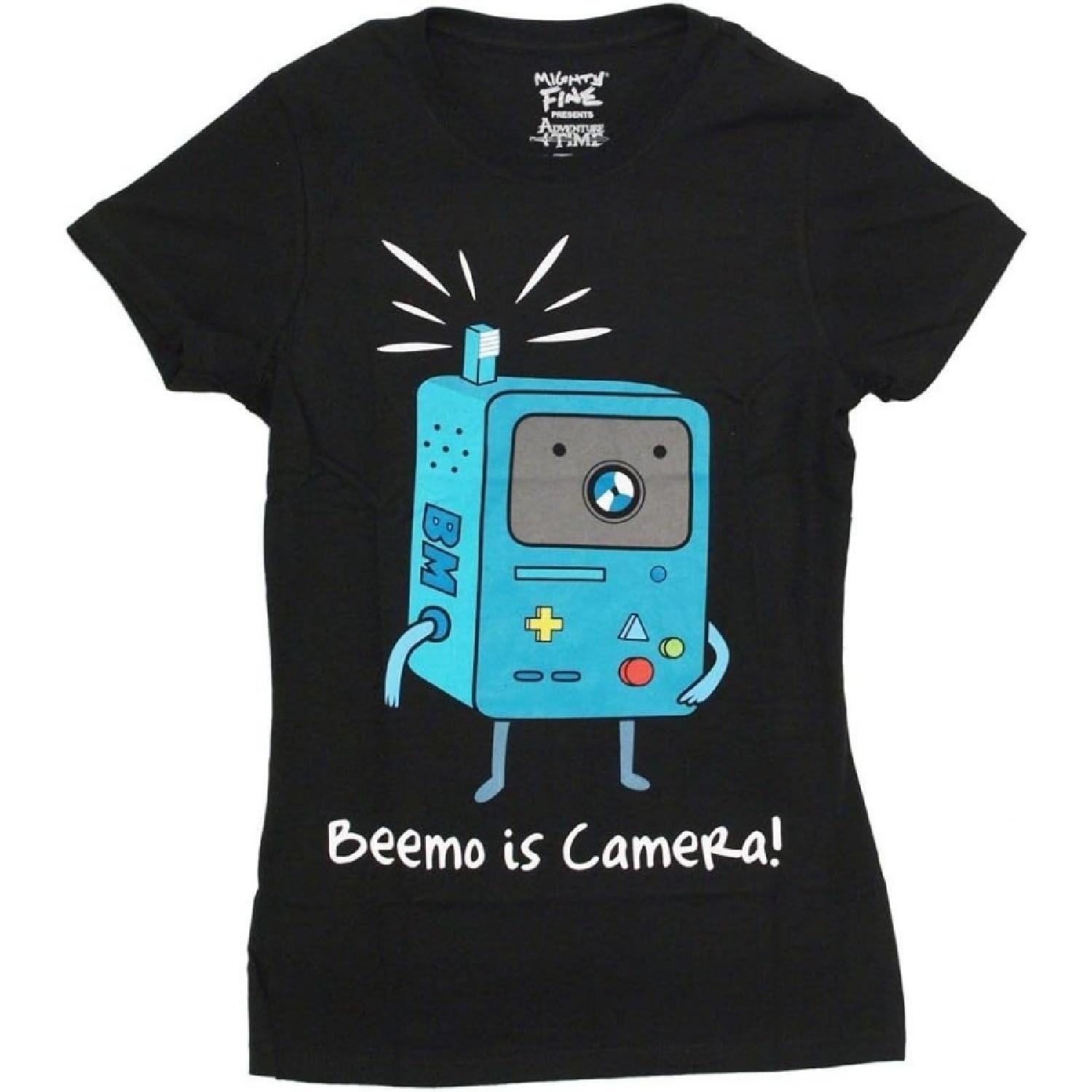 Adventure Time Women s Beemo Is Camera Juniors T-Shirt S чёрный