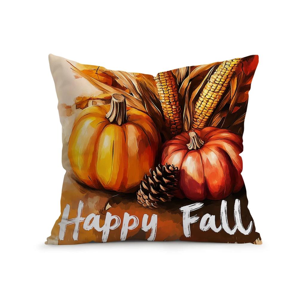 Autumn Theme Pillowcase Cushions 100% Polyester 45X45Cm Throw Pillow Cover Sofa Chair Cushion Cover Pillowslip Home Decor