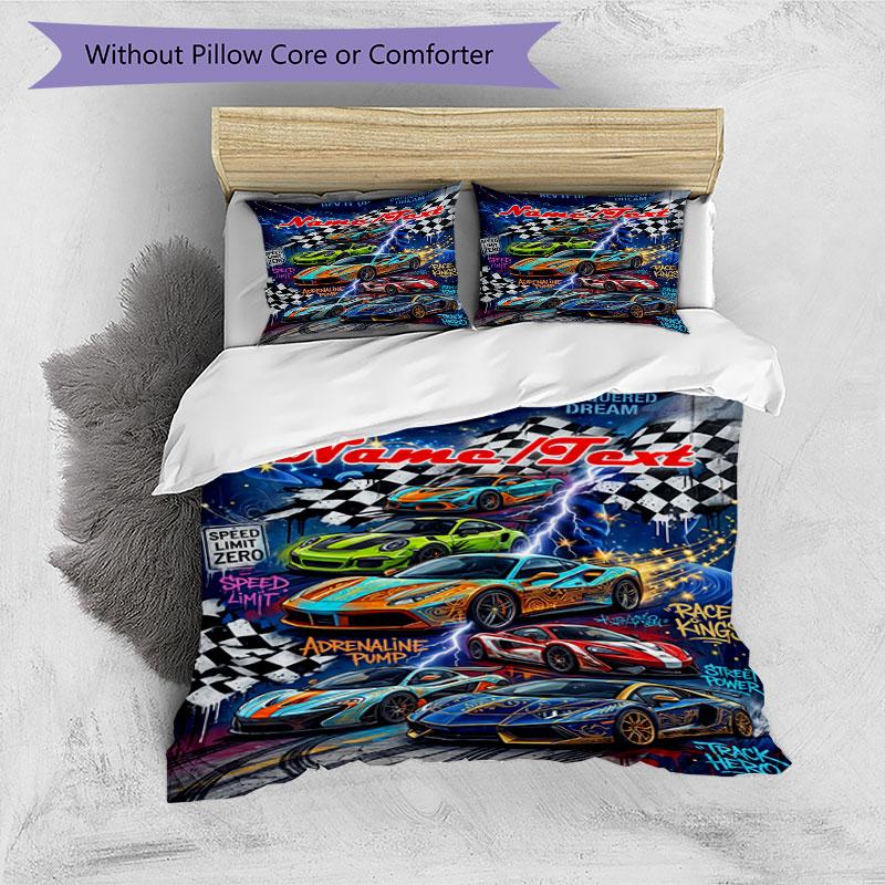 3PC Custom Name Dreams: Kings" Bedding Set Duvet Cover Closure Includes 1 Duvet Cover & 2 Pillowcases for Bedroom