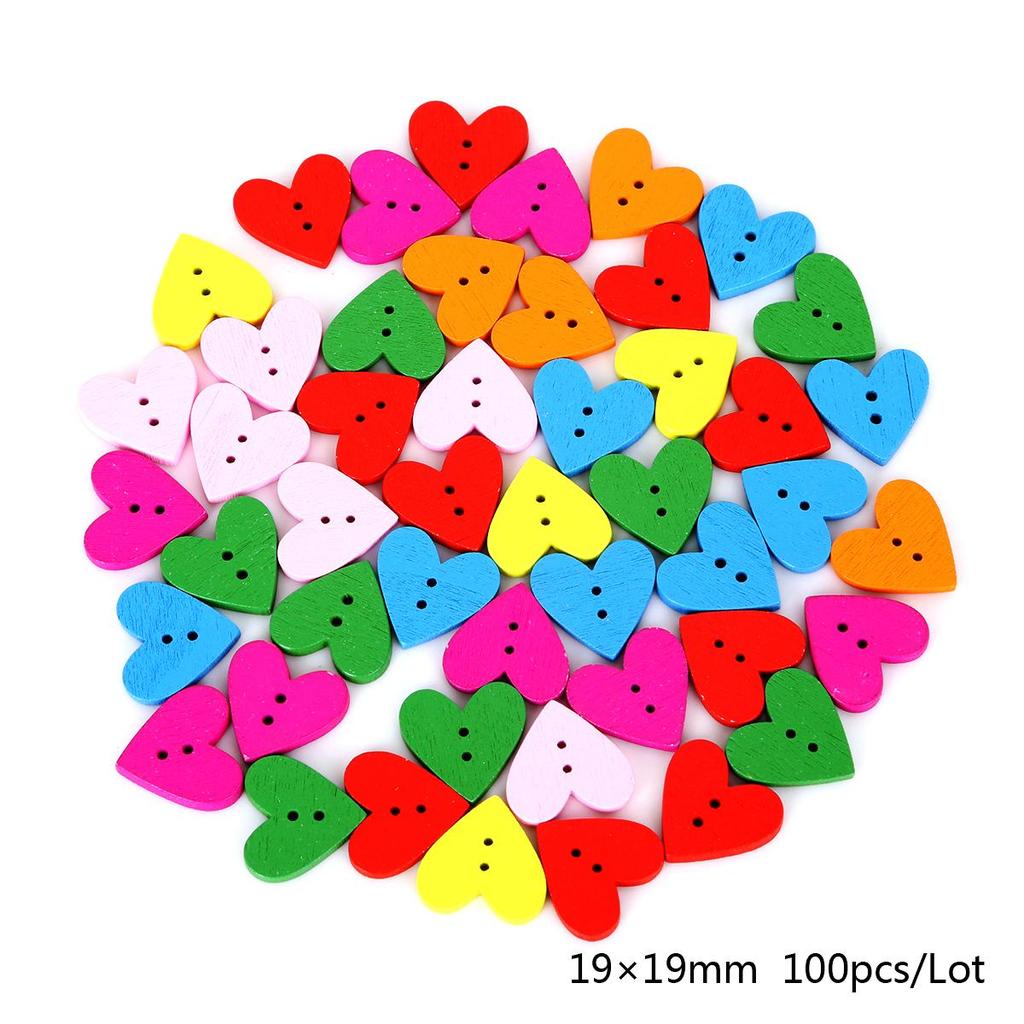 100 stücke DIY Knöpfe Mix Formen Holzknopf Nähen Handwerk 2 Löcher Knöpfe Kleidung Scrapbooking Decortion