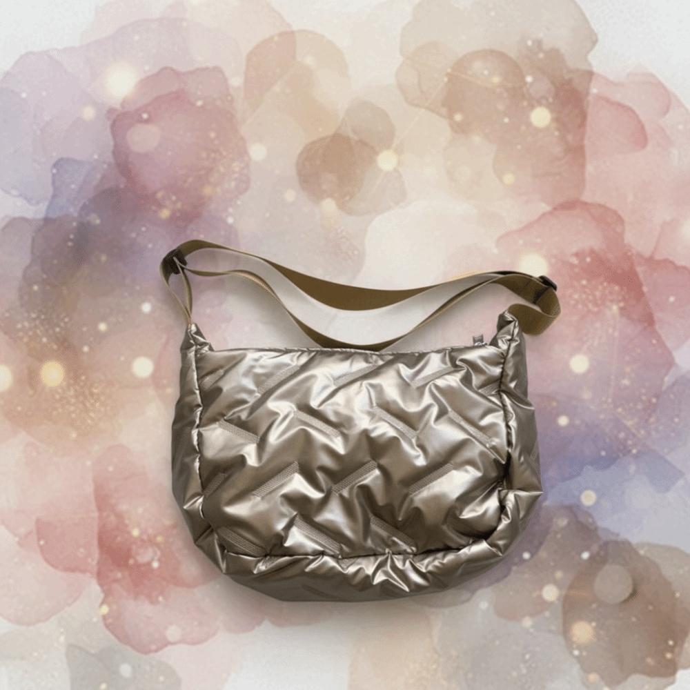 Large Capacity Crossbody Bag Korean Style Nylon Handbag Bright Space Cotton Tote Bag  Autumn Winter