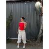 Romantic White Lace Trim Drawstring Wide-Leg Cropped Pants