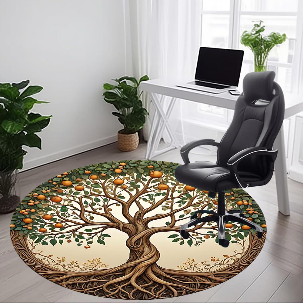 1pc Tree Life Office Round Area Rug, Under Office Chairs Bedroom Living Room Home Decor, Room Deco, Available in Various Sizes