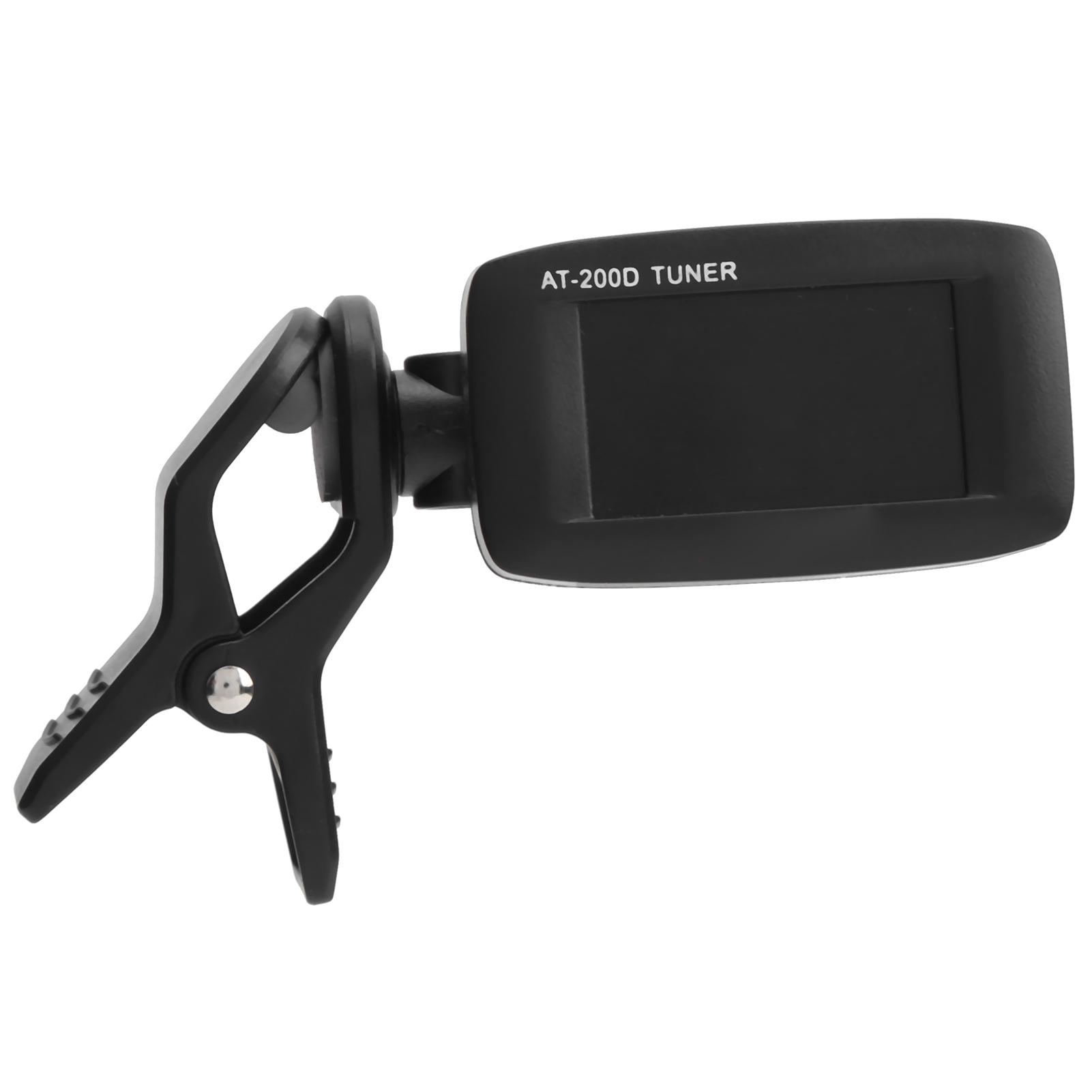 AROMA Цифровой гитарный тюнер Хроматический гитара бас укулеле Музыкальный инструмент Аксессуары AT‑200Черный