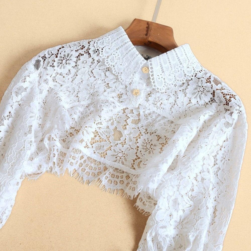 Chiffon False Collar Lace Sunscreen Cardigan Cute Clothes Accessories  Girl