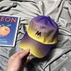 Gradient Color m Logo baseball cap with letter embroidery, sun-shading street style, trendy sun protection hat for women, Korean version