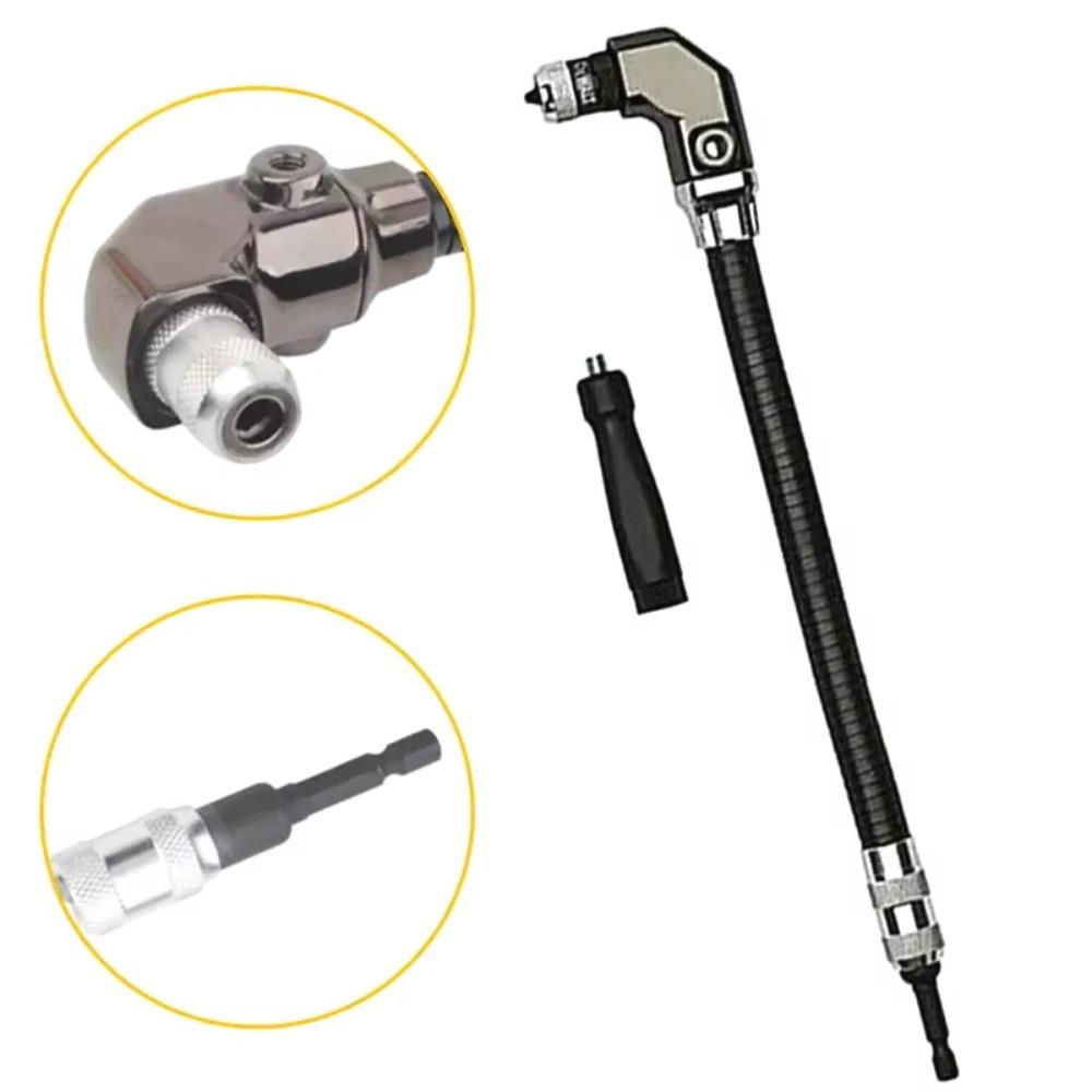 90 Degree Right Angle Drill Attachment Flexible Shaft Extension Adjustable Screwdriver Adapter for Woodworking Tools