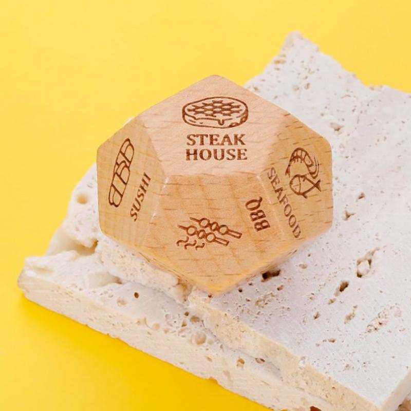 Food Dice Food Dicesion Game Wooden Dice Couple Date Night Ideas Funny Gift for Couples Anniversary Halloween Valentine's Day