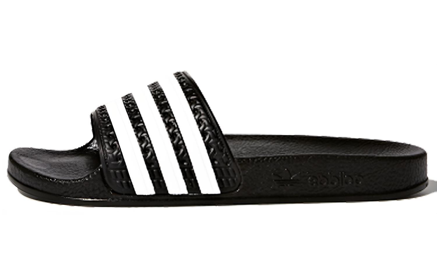Adidas Originals Adilette Slip Resistant Quick Dry Kids  Slippers Black White Teenagers BA7130 38