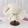 Beach Hat Wave Lace Trim Design Tulip Bow Decor Full Face Sun Protection Large Brim UV Blocking Summer Straw Hat