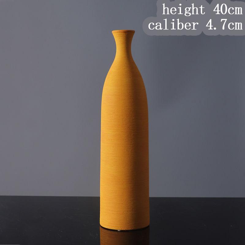 High quality ceramic vase for home decoration, living room, bedroom, dining room, table top decoration, yellow, gray, black