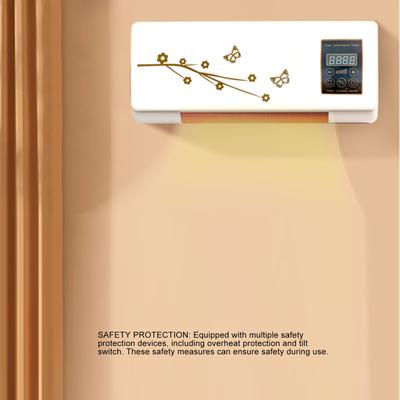 Wall Mounted Heater Remote Control Digital Display with Clothes Hanger Wall Mounted Heating Air Conditioner for Office Garage