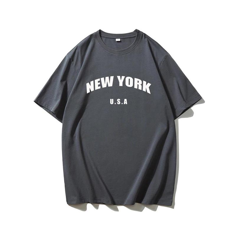 Blessyuki New York Tricouri cu imprimeu cu litere pentru femeie de vară Tricouri de bază cu gâtul O Casual Retro Streetwear pentru damă Harajuku Topuri de mărime mare