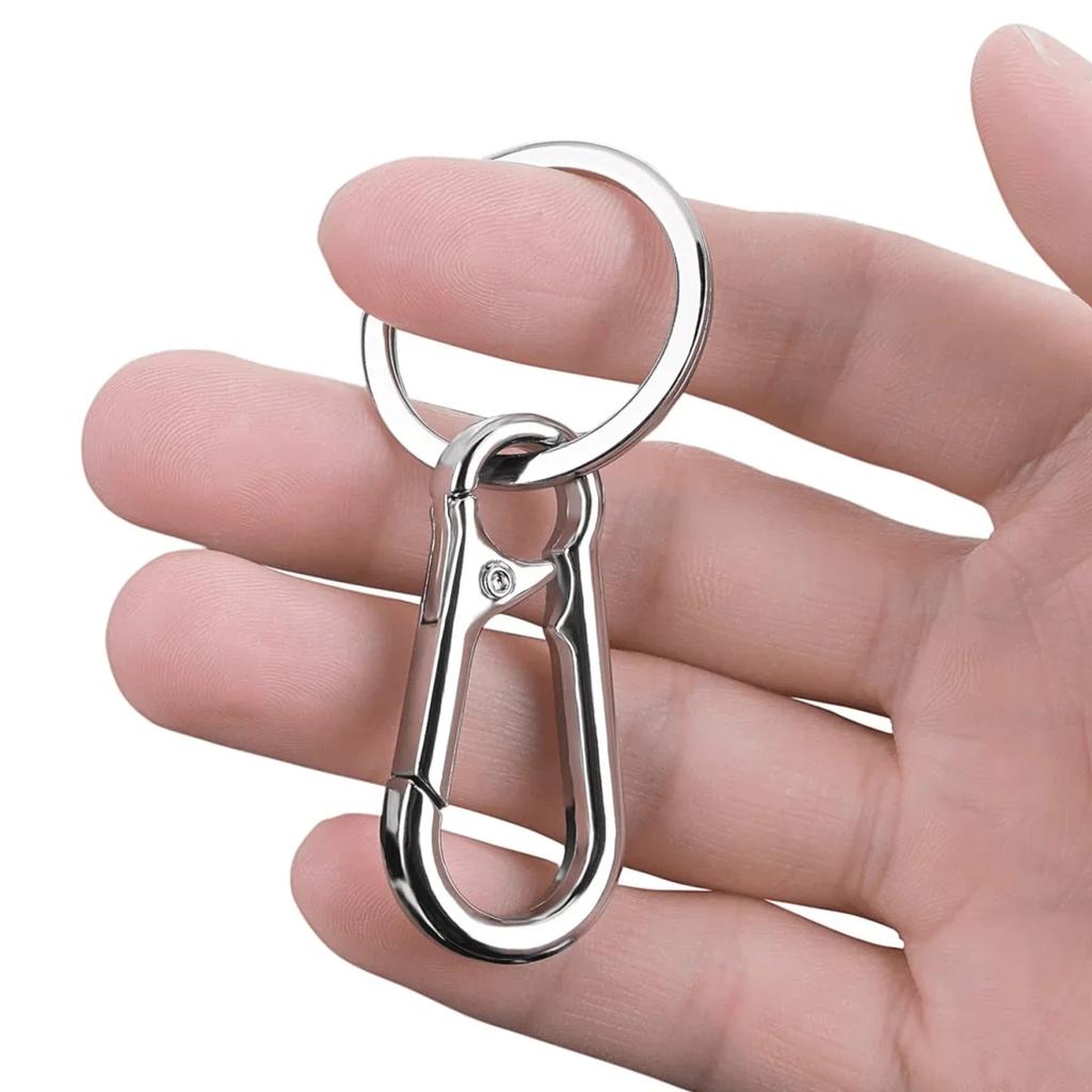 4Pcs Metal Carabiner Shape Key Ring Keyring Carabiner Clip Keychain Holder Clips Hook Holder Organizer for Car Keys Finder Amagi