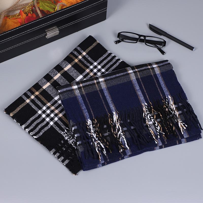 Men'S Scarves Are Versatile, Autumn And Winter Plaid Lengthened And Thickened Scarves, Couple Scarves, Warm Shawls For Women