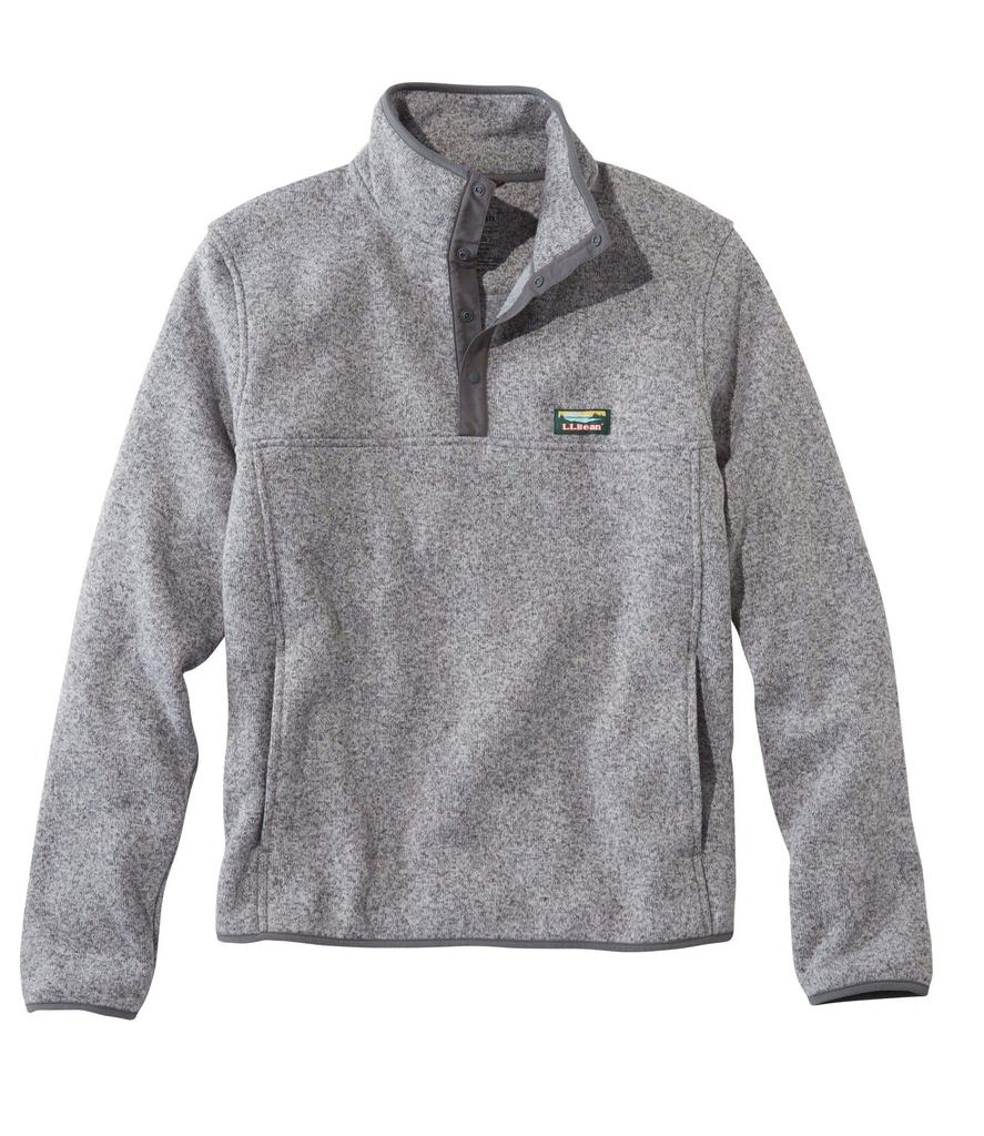 Fleece Pullover Gray US Size 0QUC312004 L.L.Bean Men's Sweater, Heather, Fit, Regular, Medium,