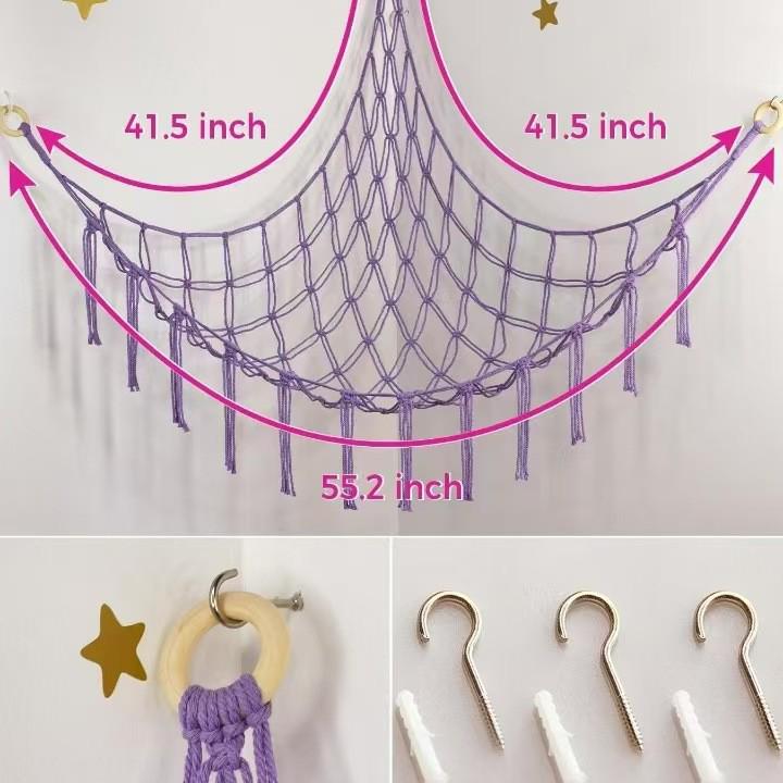 Large Plush Toy Hammock Net for Stuffed Animal Storage In Children's Bedrooms