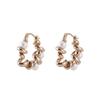 Gold Pearl Twisted Hollow Earrings for Women - Elegant and Stylish Accessory