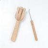 4 Pegs Wooden Knitting Fork With Bent Tip Knitting Hook and Sewing Needle For Scarves Blanket Hat Bag Home Decoration