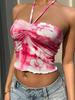 Nadměrný Top s Kšandami Letní Sexy Tie-Dye Malá Zádová Vesta Dámské Oblečení