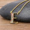 New Arrival Fashion Special Custom Design 26 Initial Letters Necklace Copper CZ Rainbow Pendant Best Family Name Jewelry Gift