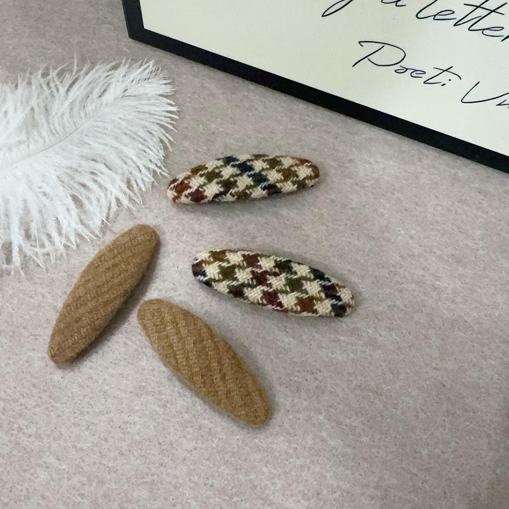 Colorful Houndstooth Hair Clips: Cute Autumn/Winter Style