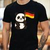 Men's T-Shirt Panda and Germany Flag Design Cotton Size S To 5XL