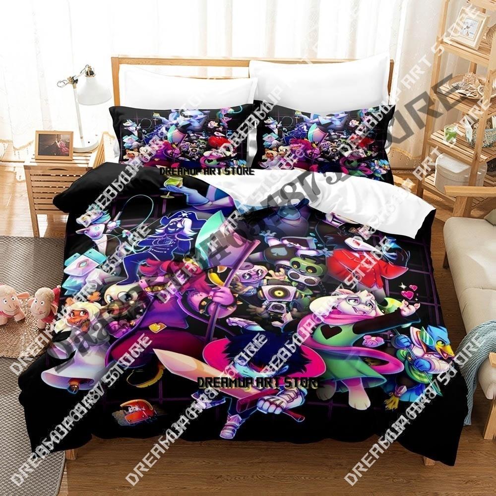 3D Print Deltarune 2 Bedding Set Single Twin Full Queen King Size Bed Set Adult Kid Bedroom Duvetcover Sets Game Bed Sheet