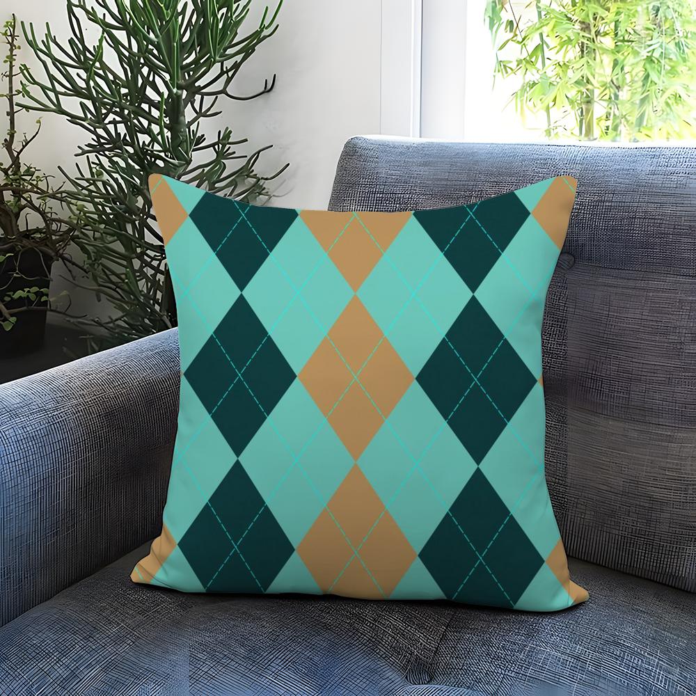 Argyle Cushion Cover Comfortable Reversible Pillow Cover Ideal for Car Sofa Bedroom Beyond