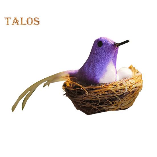 

Miniature Bird Nest Micro Landscape Decor Handcrafted Mini Foam Bird with Eggs Miniature Bird Nest Ornament for 1/6 1/12 Scale Doll Houses фіолетовий