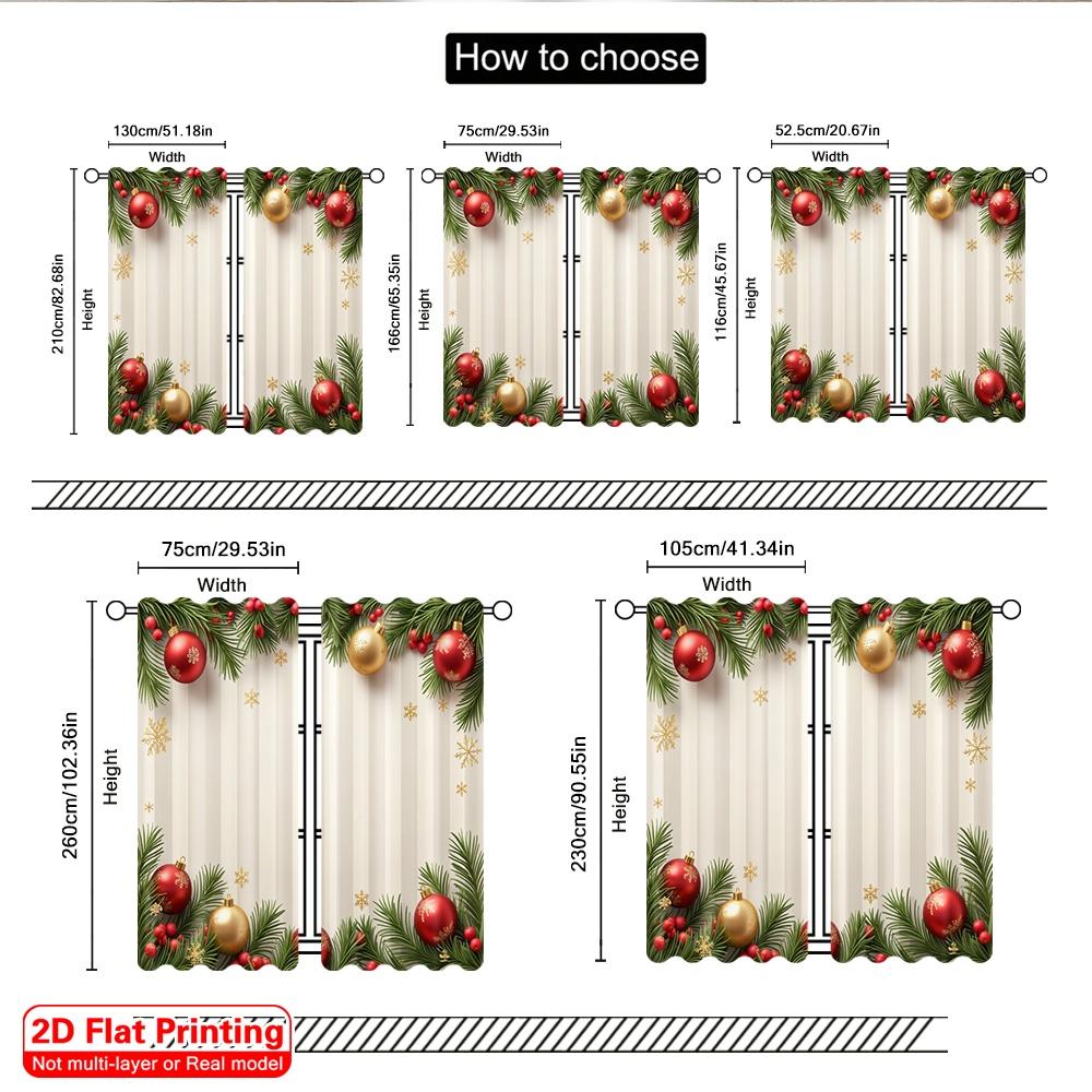 2pcs 2D Flat Printing Merry Christmas Popular Drapes Christmas Ornaments Festive Holiday 100% Polyester Without Electricity