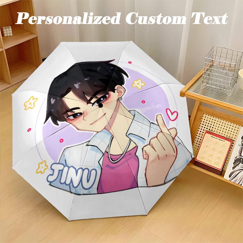 8‑Rib Automatic Umbrella, Kpop Demon Hunters Design Foldable Umbrella for Sun Rain Protection Travel