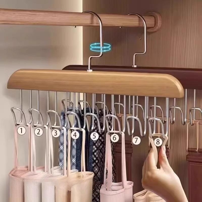 Solid Wood Hanger, 8-hook Hook Hanger, Underwear Hanger, Storage Wonder, Clothes Hanging, Clothes Storage Rack, Special Hanger