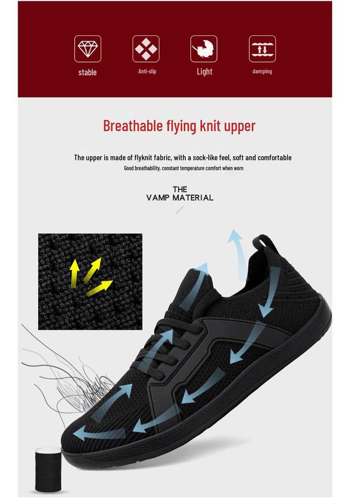 Damen Herbst Flyknit Atmungsaktive Laufschuhe - Breite Zehenbox, Weiche Sohle, Bequem, Große Größe, Unisex Freizeit-Schuhe