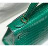 Leather second-generation crocodile pattern first layer cowhide portable shoulder messenger bag commuting 25cm commuting wind