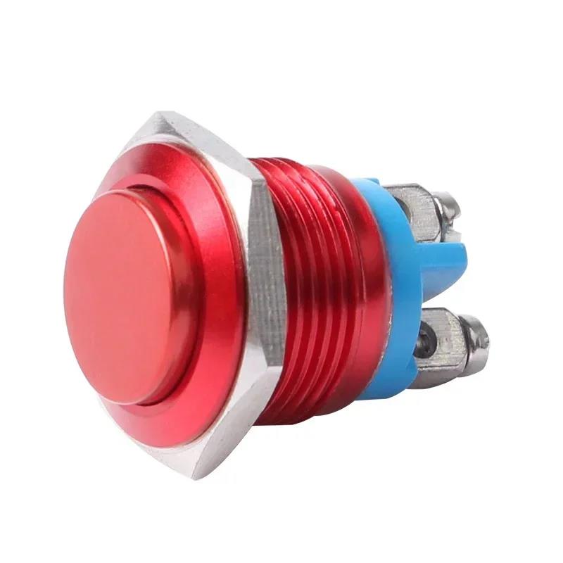 2/5Pcs IP67 Waterproof Round Metal Push Button Switch 16mm Momentary Power Switch ON OFF Self-reset Switches with Screw Switches Oil Pressure 6