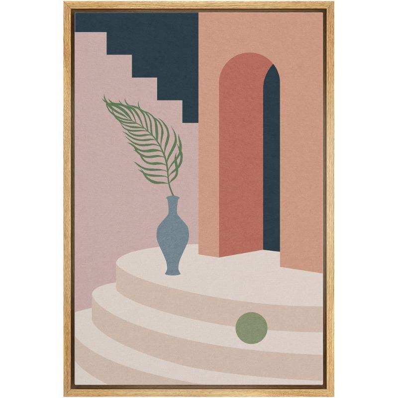 

1pc Bohemian Landscape Art Poster Modern Simple Beautiful Scenery Canvas Painting Outdoor Palm Leaves Geometric Home Room Decor 21cm×30cm NoFrame