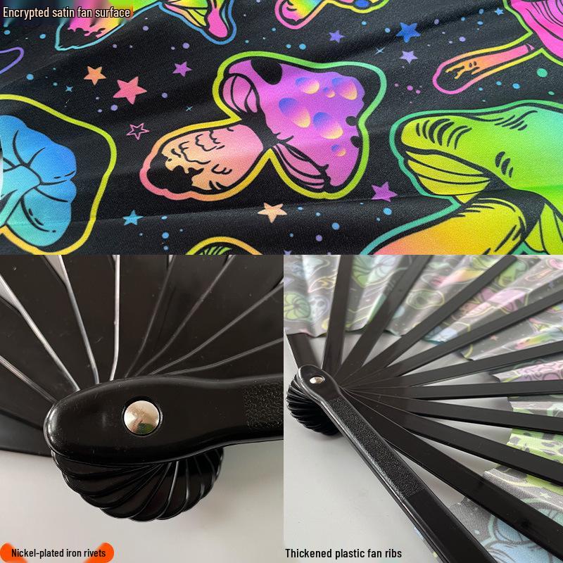 Leuchtender faltbarer Kung-Fu-Party-Fächer mit UV-fluoreszierender Leuchtkraft