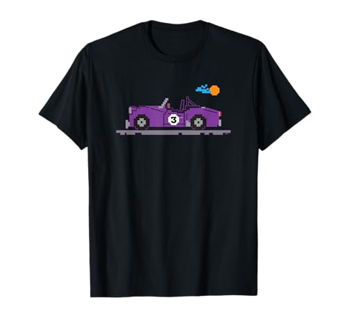 8-Bit Cartoon Triumph TR3 TR 3 British Purple Auto Racing T-Shirt
