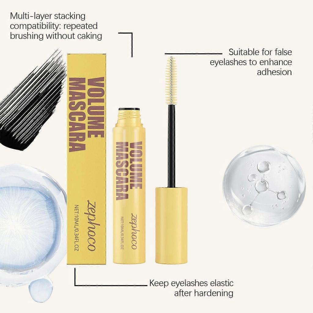 10ml mascara, natural-looking, long-lasting, clumpy, and sweat-proof for the eye area.
