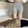 Women Winter Bottoming Shorts Knitted High Waist Elastic Solid Color Keep Warm Anti-exposure Basic Shorts for Daily Wear Home And More