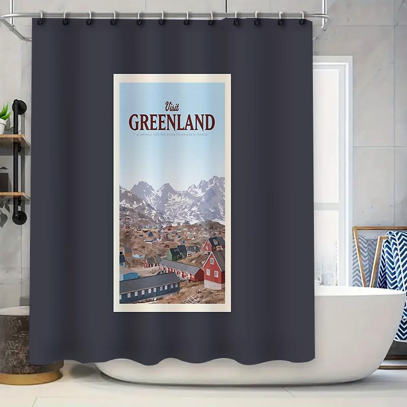 

Arctic Landscape Shower Curtain Iceland Northern Lights Scenic Backdrop Bathroom Decor Travel Photography Wall Art Home Decorati W60H190(CM)-1 Pcs