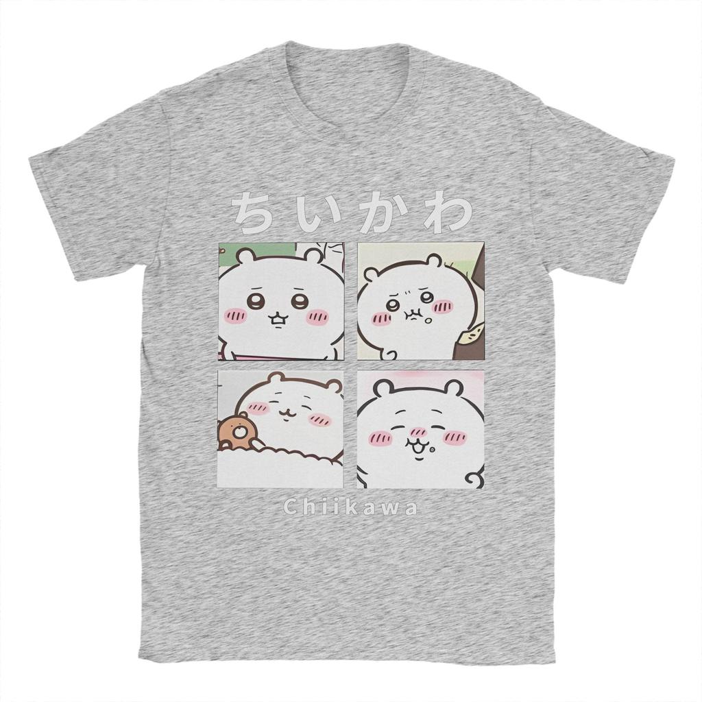 Harajuku T-Shirt Summer Chiikawa Novelty T Shirts Meme Cotton Tee Shirt for Couple Y2K Funny Cheap Short Sleeve Tees