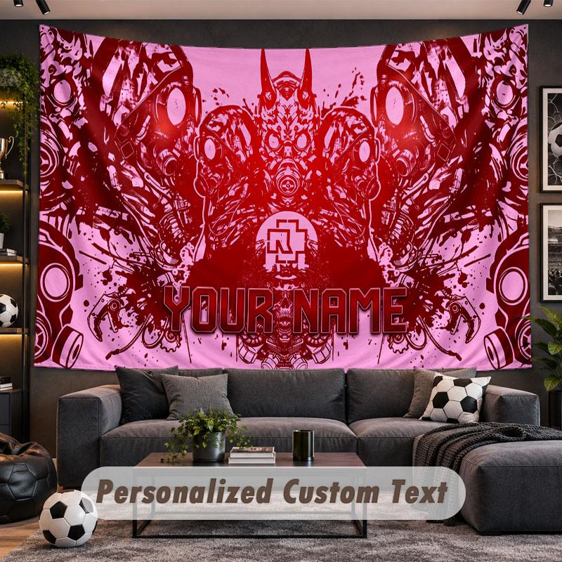 Wall Hanging Tapestry Custom NameRammstein Pattern Personalized Printed Fabric Wall Decor