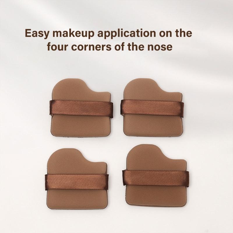 4/6 Pieces Small Thumb Cosmetic Puff Chocolate Biscuit Powder Puff Wet Dry Finger Powder Puff  Makeup Tool
