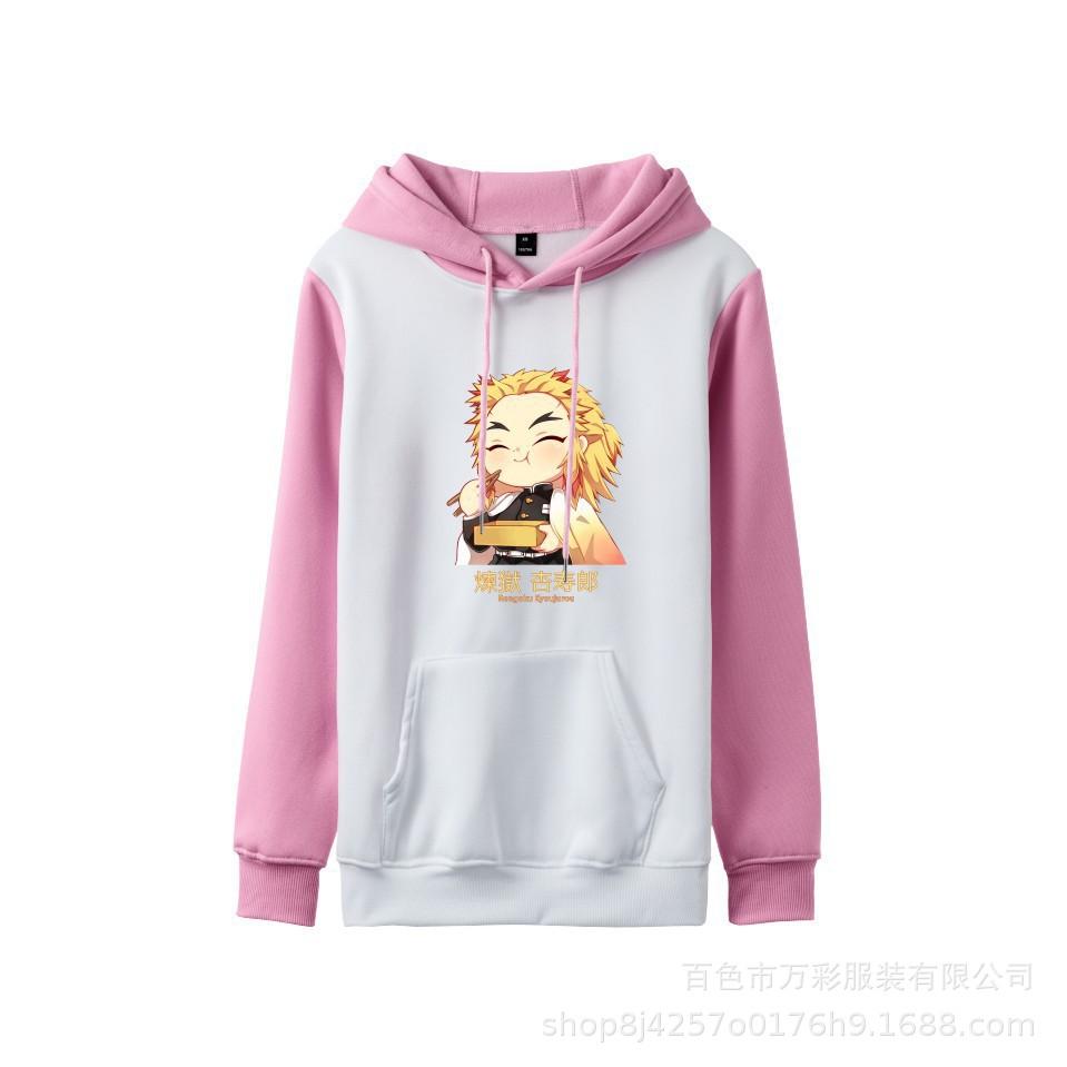 Japan Demon Slayer Kyojuro Related Hoodie Unisex Couple Printed Sweatshirt 0039